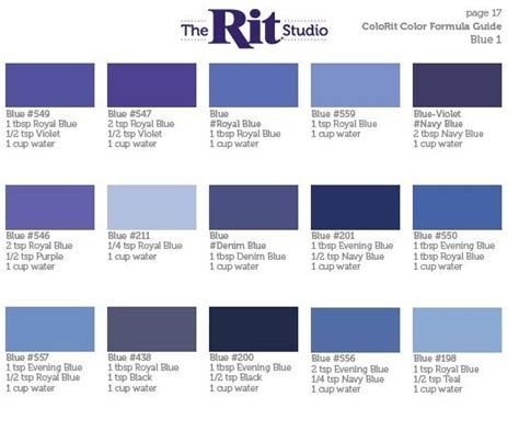 rit dye blue color chart.